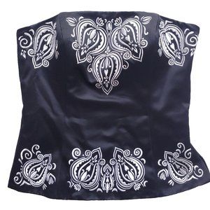 WHBM vintage Embroidered Corset Y2k Top